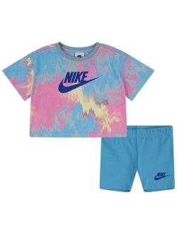 Toddler Girls Futura Boxy T-shirt and Biker Shorts, 2-Piece Set
