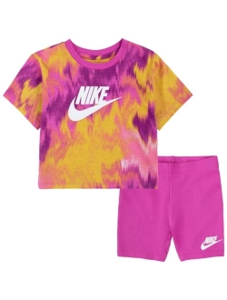 Toddler Girls Futura Boxy T-shirt and Biker Shorts, 2-Piece Set