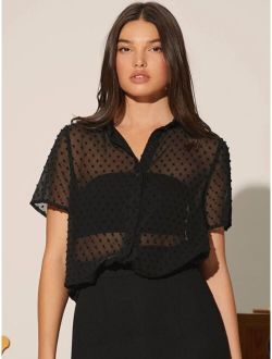 Unity Swiss Dot Chiffon Shirt Without Tube Top