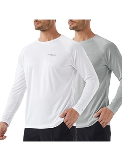 Urbest Men's Long Sleeve Shirts UPF 50+ SPF Sun Protection Shirts for Fishing Hiking Rash Guard Swim