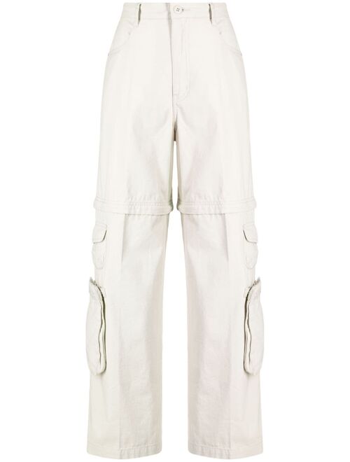 izzue high-waisted cotton cargo pants