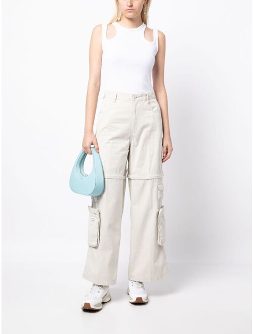 izzue high-waisted cotton cargo pants