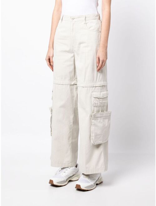 izzue high-waisted cotton cargo pants