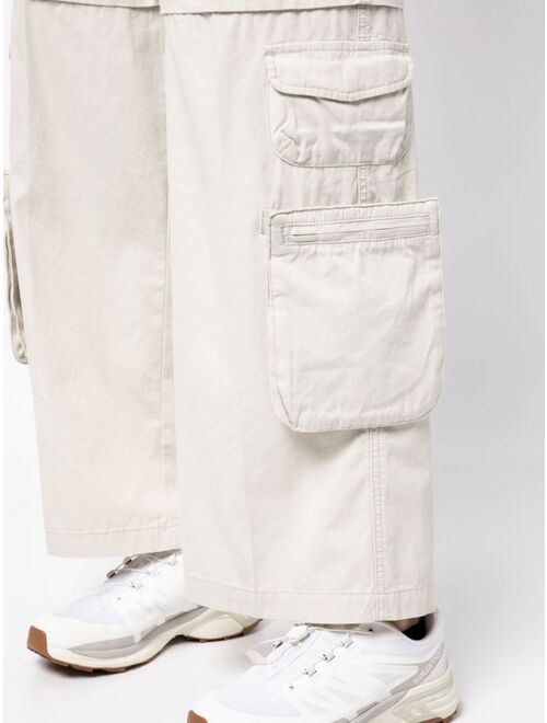 izzue high-waisted cotton cargo pants