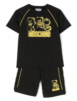 Kids Teddy Bear motif top & shorts set