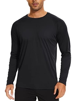 TACVASEN Men's Sun Shirt UPF 50+ Long Sleeve UV Protection Lightweight Rash Guard Swim Shirt Quick-Dry Outdoor T-Shirt