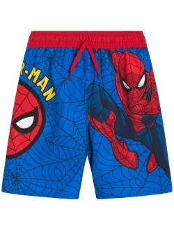 Avengers Boys Swim Trunks Spider-Man, Captain America Swimsuit UPF 50  Quick Dry Bathing Suit for Boys (2T-12)