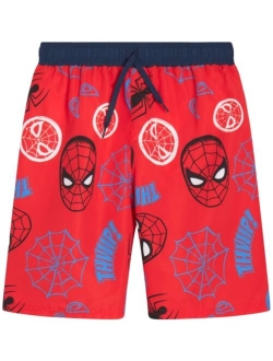 Avengers Boys Swim Trunks Spider-Man, Captain America Swimsuit UPF 50  Quick Dry Bathing Suit for Boys (2T-12)