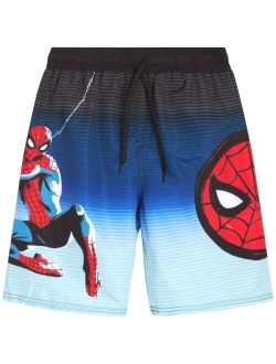 Avengers Boys Swim Trunks Spider-Man, Captain America Swimsuit UPF 50  Quick Dry Bathing Suit for Boys (2T-12)