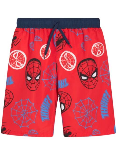 Marvel Avengers Boys Swim Trunks Spider-Man, Captain America Swimsuit UPF 50+ Quick Dry Bathing Suit for Boys (2T-12)