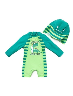 BONVERANO TM Infant Boy's UPF 50+ Sun Protection L/S One Piece Zip Sun Suit