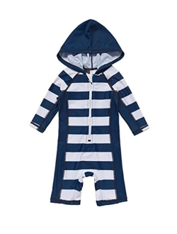 BONVERANO TM Infant Boy's UPF 50+ Sun Protection L/S One Piece Zip Sun Suit