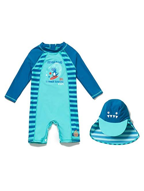 BONVERANO TM Infant Boy's UPF 50+ Sun Protection L/S One Piece Zip Sun Suit