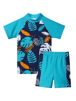 TFJH E Kids Boys Swimsuit UPF 50+ UV Sun Protective 2PCS Fish Swimwear