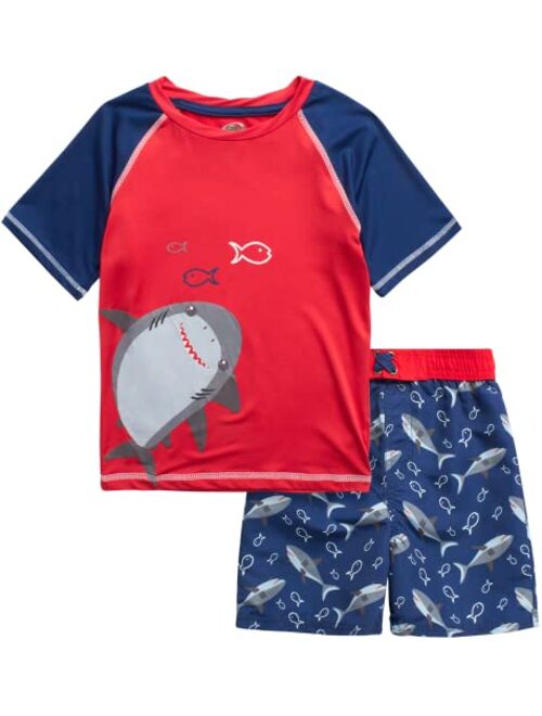 Quad Seven Baby Boys' Rash Guard Set - 2 Piece Bathing Suit Trunks and Rash Guard Swim Shirt (2T-7)