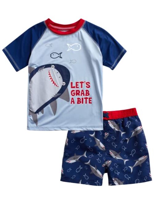 Quad Seven Baby Boys' Rash Guard Set - 2 Piece Bathing Suit Trunks and Rash Guard Swim Shirt (2T-7)