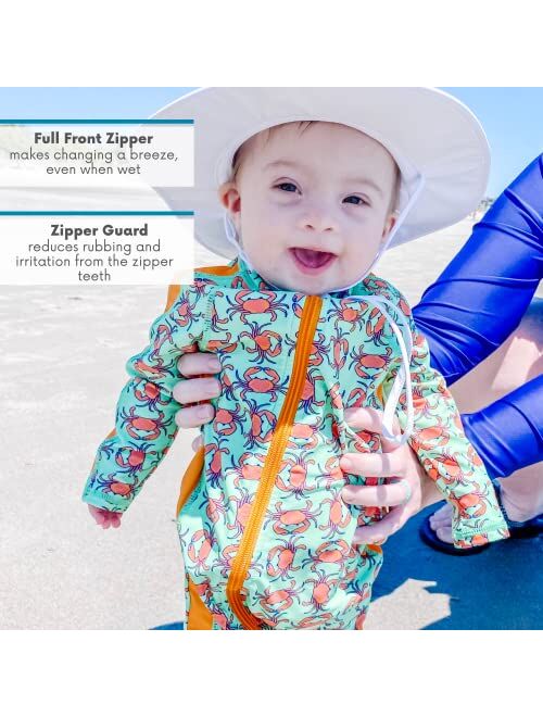 SwimZip UPF 50+ Boys Long Sleeve Sunsuit (Multiple Colors)