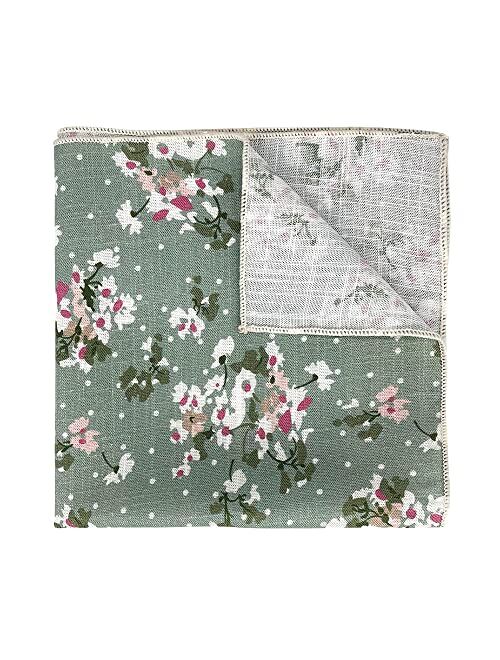 Kebocis Men's Floral Pocket Square Handkerchief for Men