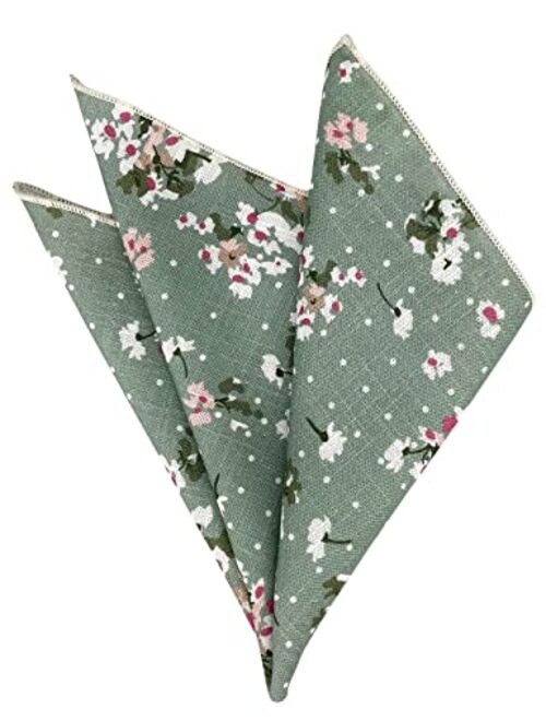 Kebocis Men's Floral Pocket Square Handkerchief for Men