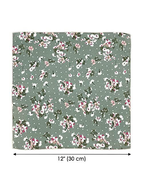 Kebocis Men's Floral Pocket Square Handkerchief for Men