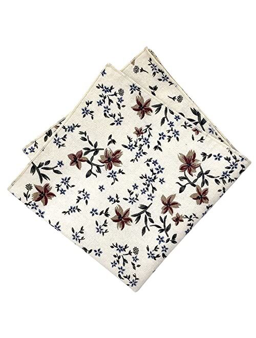 Kebocis Men's Floral Pocket Square Handkerchief for Men