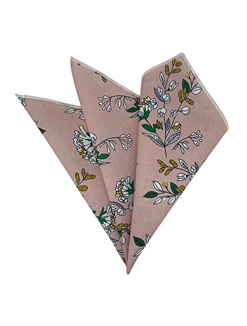 Kebocis Men's Floral Pocket Square Handkerchief for Men