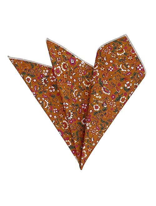 Kebocis Men's Floral Pocket Square Handkerchief for Men