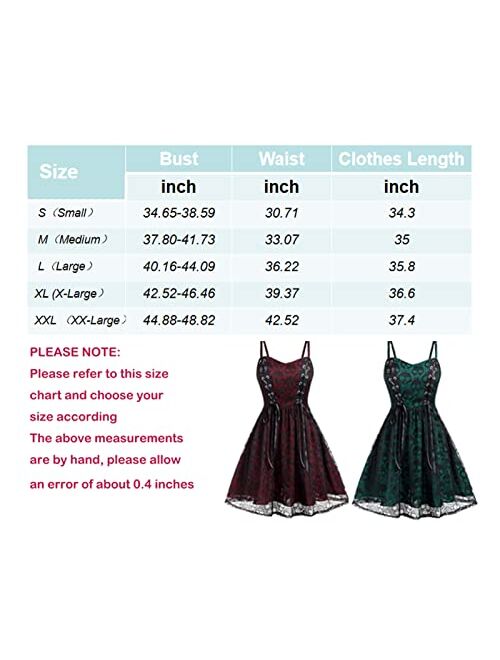 Yevin Gothic Clothes Punk Halloween Lace Skeleton Net Sleeveless Strap Drawstring Goth Clothes for Women and GirlWinered