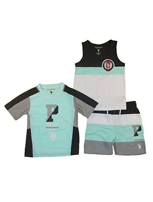 U.S. Polo Assn. Boys' 2-Piece Swimsuit Trunk and Rashguard