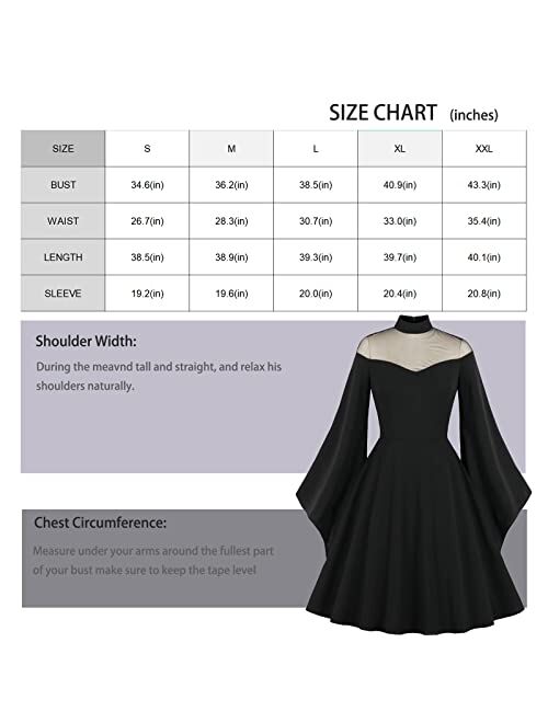 Ethbox Harajuku Vintage Dress Halloween Mesh Belle Sleeve Black Dress Emo Dress Gothic Dress Hollow Mesh Dress