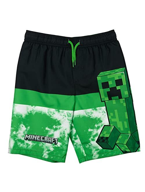 Minecraft Steve Creeper Alex Skeleton Swim Trunks Bathing Suit Toddler to Big Kid