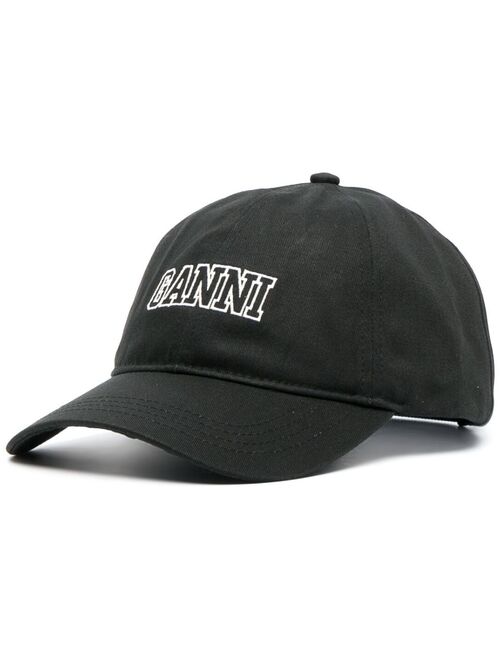 GANNI logo-embroidered cotton baseball cap