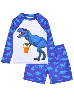 PASHOP Boys Swimsuit Rash Guard Boys' Swimwear Dinosaur Swimming Suits Bathing Suit for Toddler Boys Swim Trunk