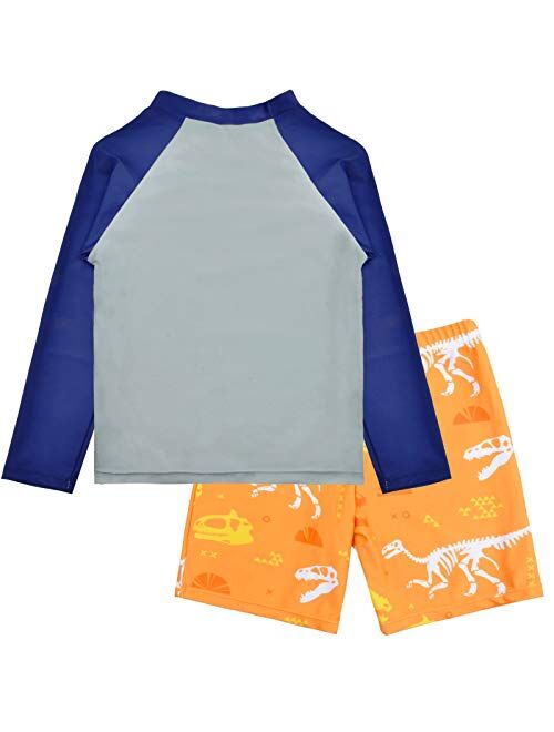 PASHOP Boys Swimsuit Rash Guard Boys' Swimwear Dinosaur Swimming Suits Bathing Suit for Toddler Boys Swim Trunk