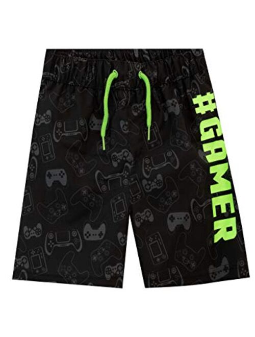 Harry Bear Boys Gaming Swim Trunks Kids Swimming Shorts for Gamers