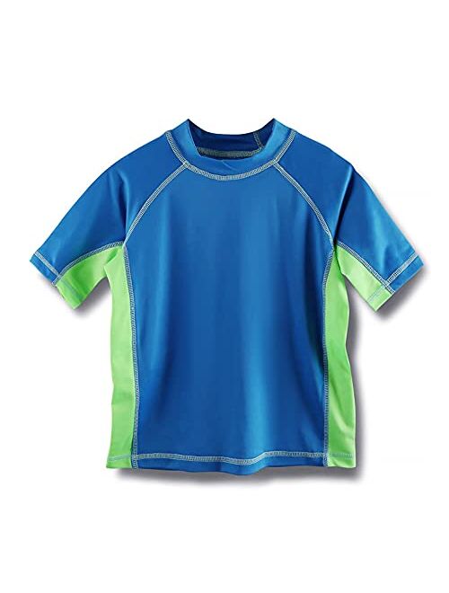 REMEETOU Boys Rashguard Quick Dry Short Sleeve UPF 50+ Sun Protective Swim Shirt