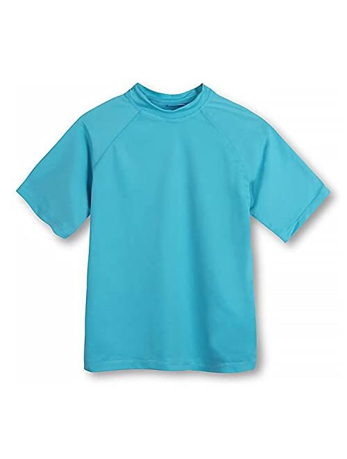 REMEETOU Boys Rashguard Quick Dry Short Sleeve UPF 50+ Sun Protective Swim Shirt