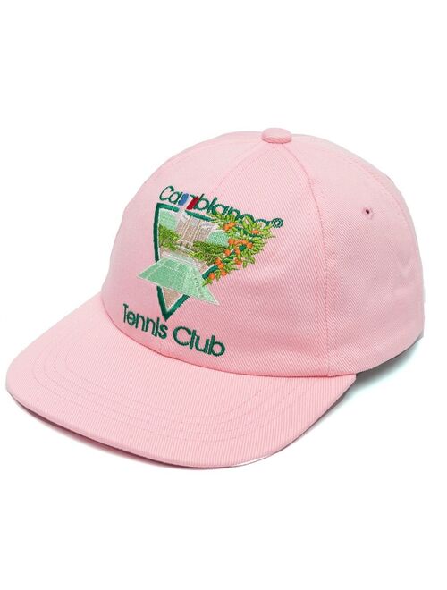 Casablanca Tennis Club logo-embroidered cap