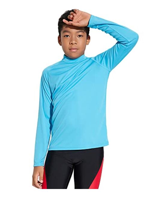 DEVOROPA Youth Boys Rash Guard Toddler Swim Shirts Short Sleeve Sun Shirts Lightweight Quick Dry UPF 50+ Kids Surf Swimsuit