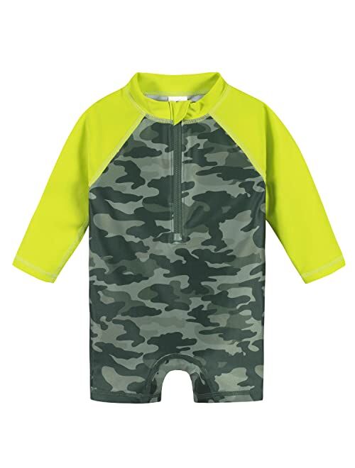 Gerber Baby Boys Toddler Long Sleeve One Piece Sun Protection Rashguard Swimsuit