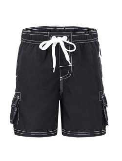 Akula Big Boys' Quick Dry Beach Board Shorts Swim Trunk with Pockets