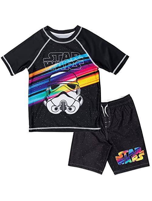 STAR WARS X-Wing TIE Fighter Stormtrooper Rash Guard and Swim Trunks Outfit Set Toddler to Big Kid