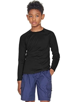 TSLA Kids Youth UPF 50+ Long Sleeve T-Shirt, Athletic Sports Dry Fit Sun Shirts, UV Sun Portection Fishing Shirts