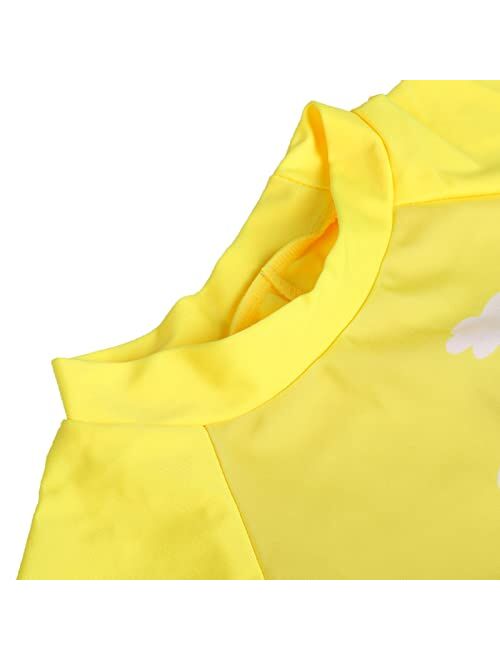 Liuone YAGATA Toddler Boys Two Piece Bathing Suits Short Sleeve Boys Swim Sets UPF50+ Sun Protection Dinosaur Swimwear