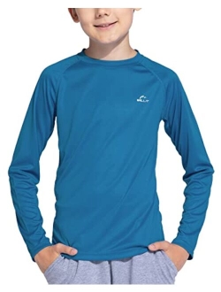 Willit Boy's UPF 50+ Sun Protection Shirt Long Sleeve Rash Guard Swim Shirts Youth SPF Fishing Quick Dry Shirt