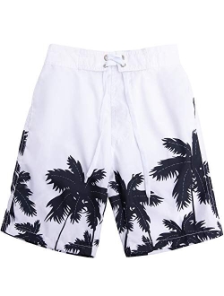 techcity Boys Teens Swim Trunks, Quick Dry Surfing Beach Sports Running Swim Shorts with Drawstring 6T to 18/20