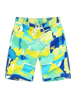 techcity Boys Teens Swim Trunks, Quick Dry Surfing Beach Sports Running Swim Shorts with Drawstring 6T to 18/20