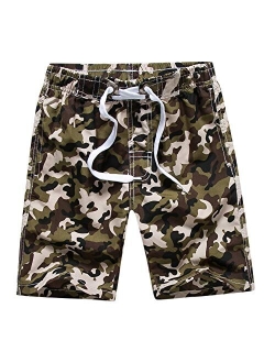 techcity Boys Teens Swim Trunks, Quick Dry Surfing Beach Sports Running Swim Shorts with Drawstring 6T to 18/20