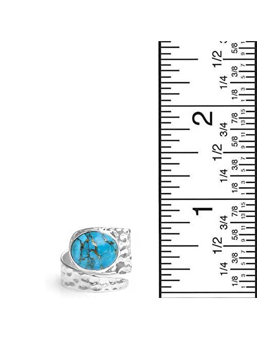 YoTreasure Blue Copper Turquoise Solid 925 Sterling Silver Designer Ring