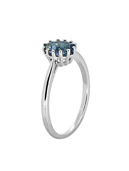 YoTreasure 1.05 ct. t.w. London Blue Topaz Solitaire Ring in 925 Sterling Silver Jewelry